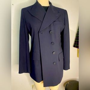 DKNY Size 10 navy Blue silk
